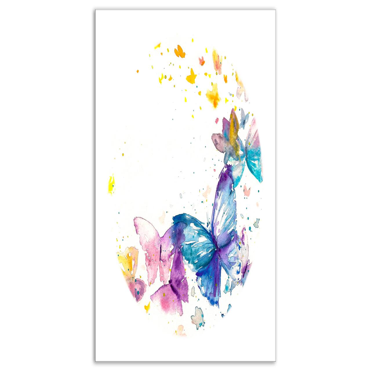 Designart - Butterfly on White Paper - Animals Painting Print on Wrapped Canvas